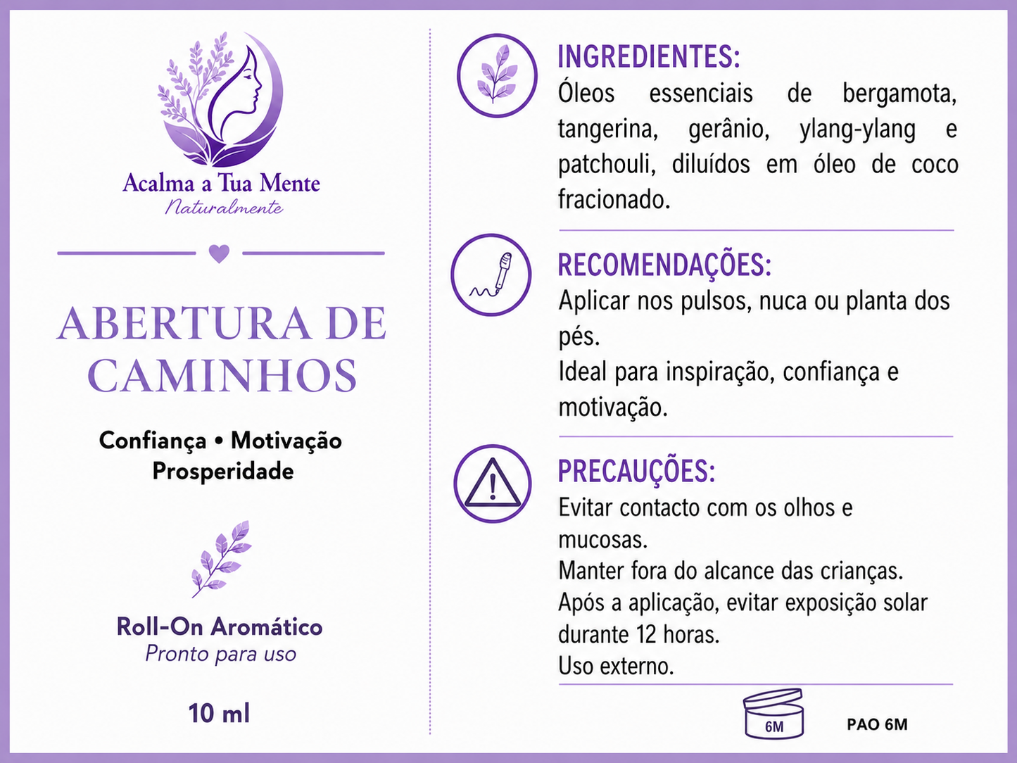Abertura de Caminhos | Roll-On Aromático Natural 10 ml