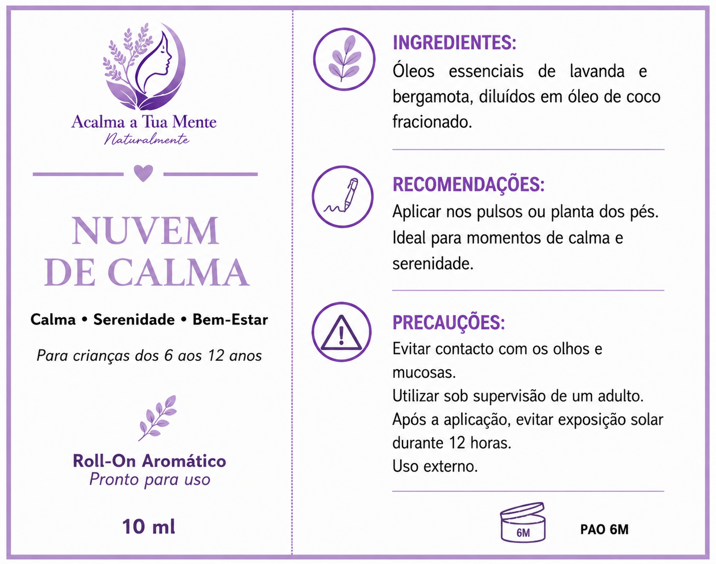 Nuvem de Calma | Roll-On Aromático Infantil 10 ml