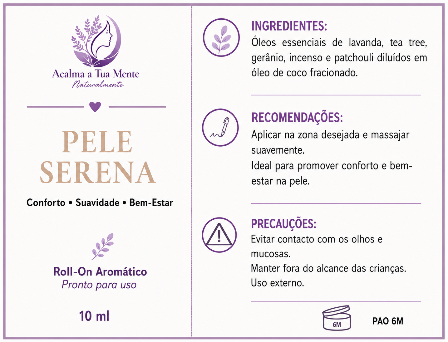 Pele Serena | Roll-On Aromático Natural 10 ml
