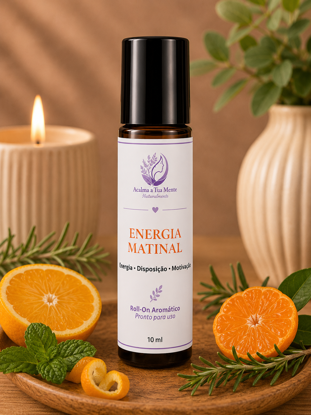 Energia Matinal | Roll-On Aromático Natural 10 ml - ACALMA A TUA MENTE NATURALMENTE - ÓLEOS ESSENCIAIS E TERAPIAS