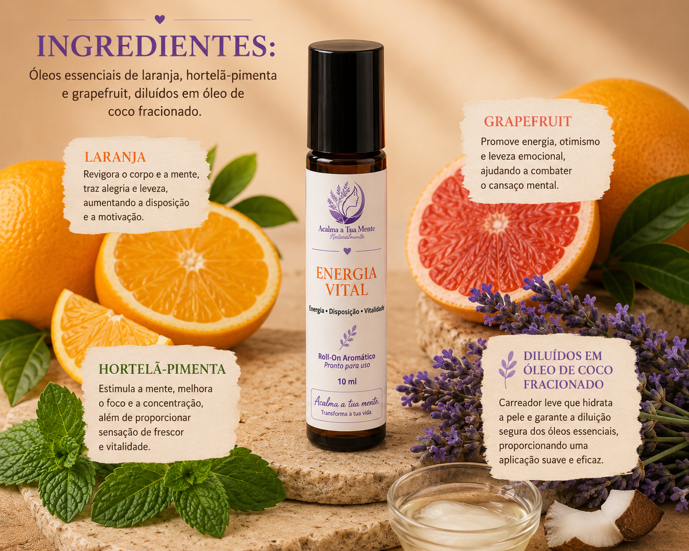 Energia Vital | Roll-On Aromático Natural 10 ml