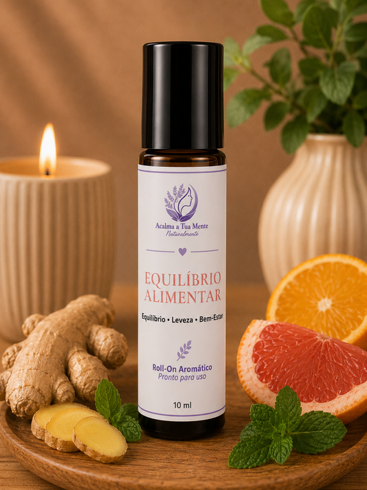 Equilíbrio Alimentar | Roll-On Aromático Natural 10 ml - ACALMA A TUA MENTE NATURALMENTE - ÓLEOS ESSENCIAIS E TERAPIAS