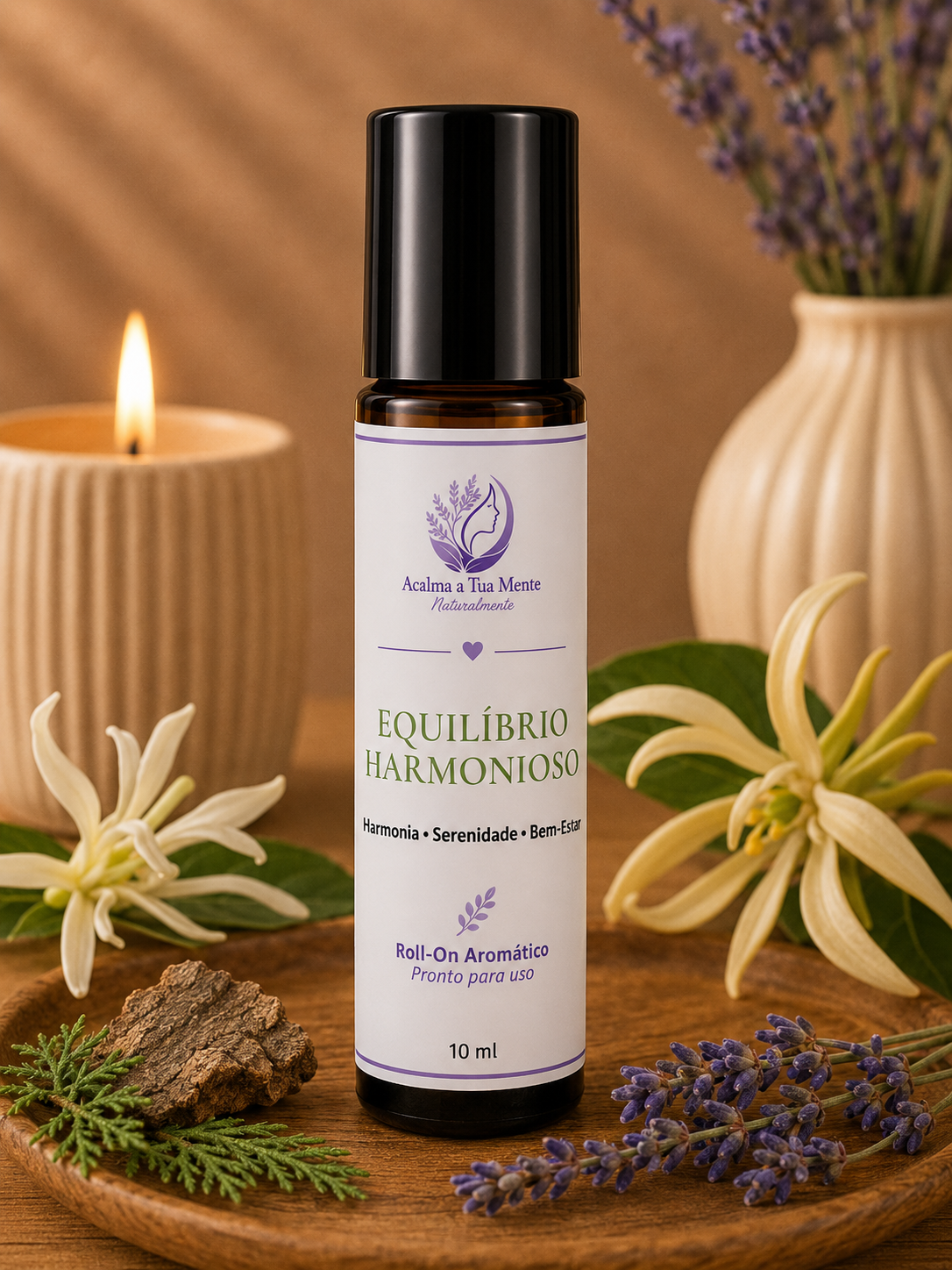 Equilíbrio Harmonioso | Roll-On Aromático Natural 10 ml - ACALMA A TUA MENTE NATURALMENTE - ÓLEOS ESSENCIAIS E TERAPIAS