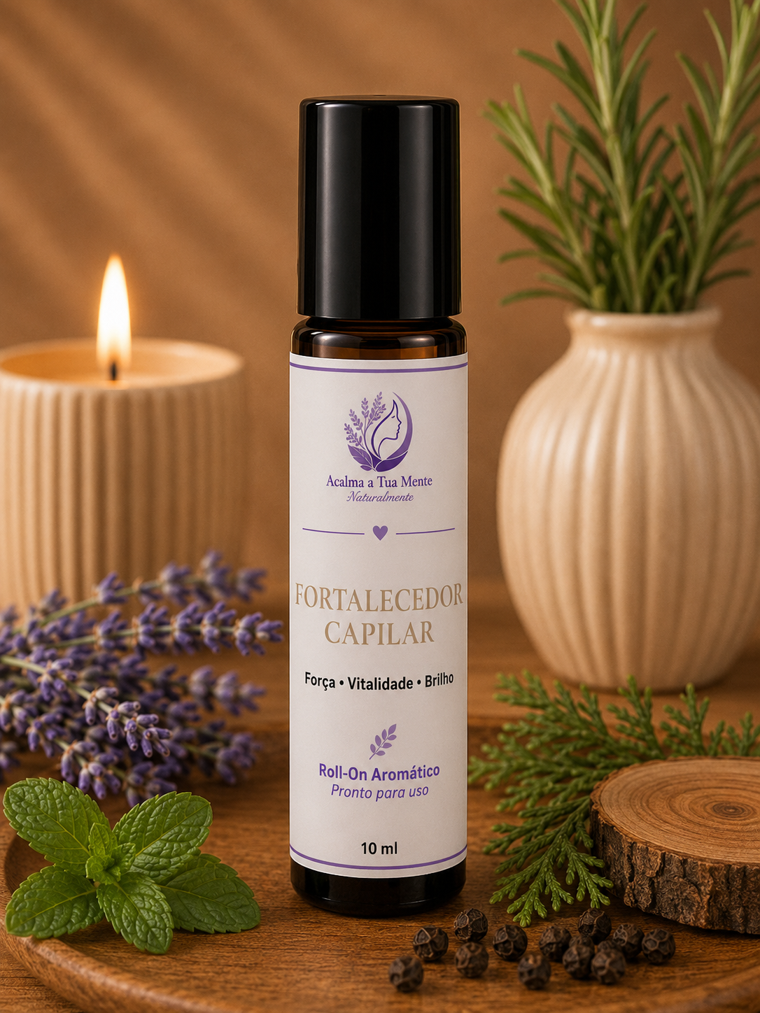 Fortalecedor Capilar | Roll-On Aromático Natural 10 ml - ACALMA A TUA MENTE NATURALMENTE - ÓLEOS ESSENCIAIS E TERAPIAS