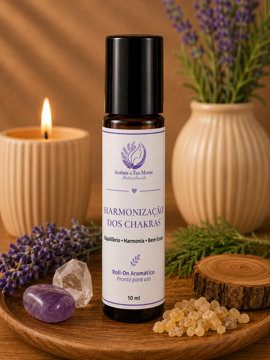 Harmonização dos Chakras | Roll-On Aromático Natural 10 ml - ACALMA A TUA MENTE NATURALMENTE - ÓLEOS ESSENCIAIS E TERAPIAS