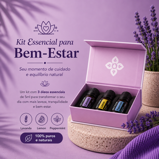 Kit Essencial para Bem-Estar | Aromaterapia dōTERRA - ACALMA A TUA MENTE NATURALMENTE - ÓLEOS ESSENCIAIS E TERAPIAS