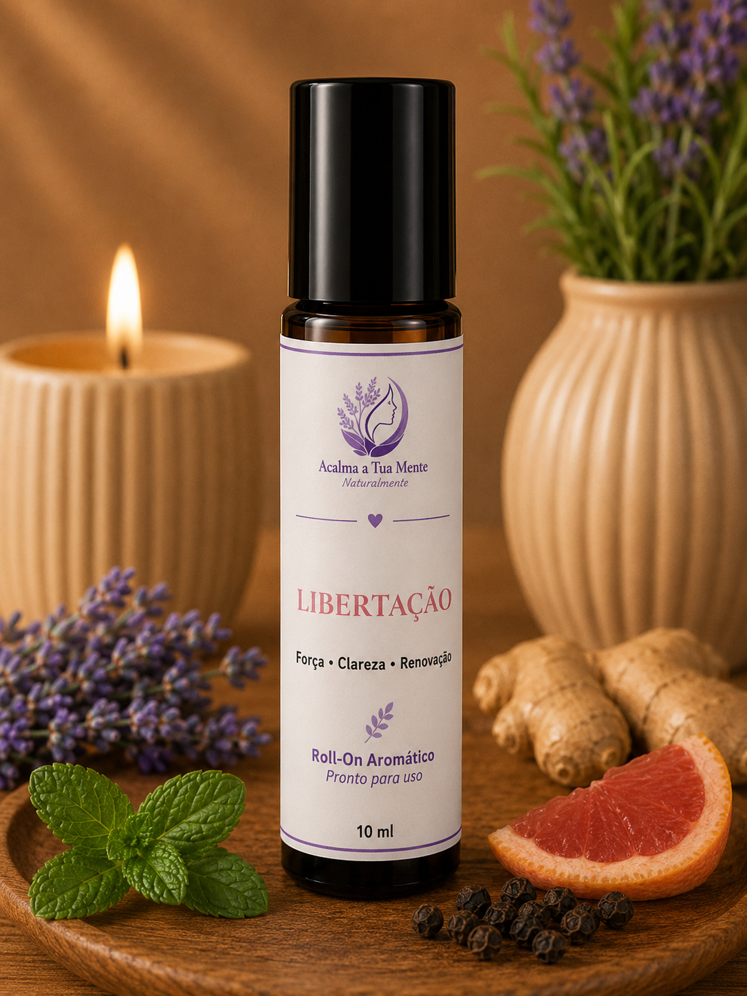 Libertação | Roll-On Aromático Natural 10 ml - ACALMA A TUA MENTE NATURALMENTE - ÓLEOS ESSENCIAIS E TERAPIAS