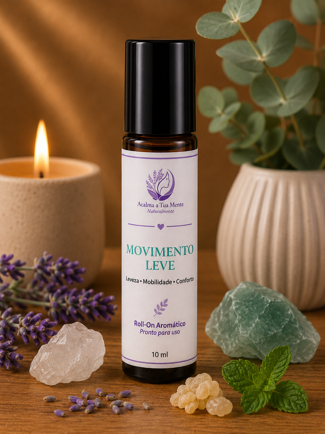 Movimento Leve | Roll-On Aromático Natural para Joelhos 10 ml