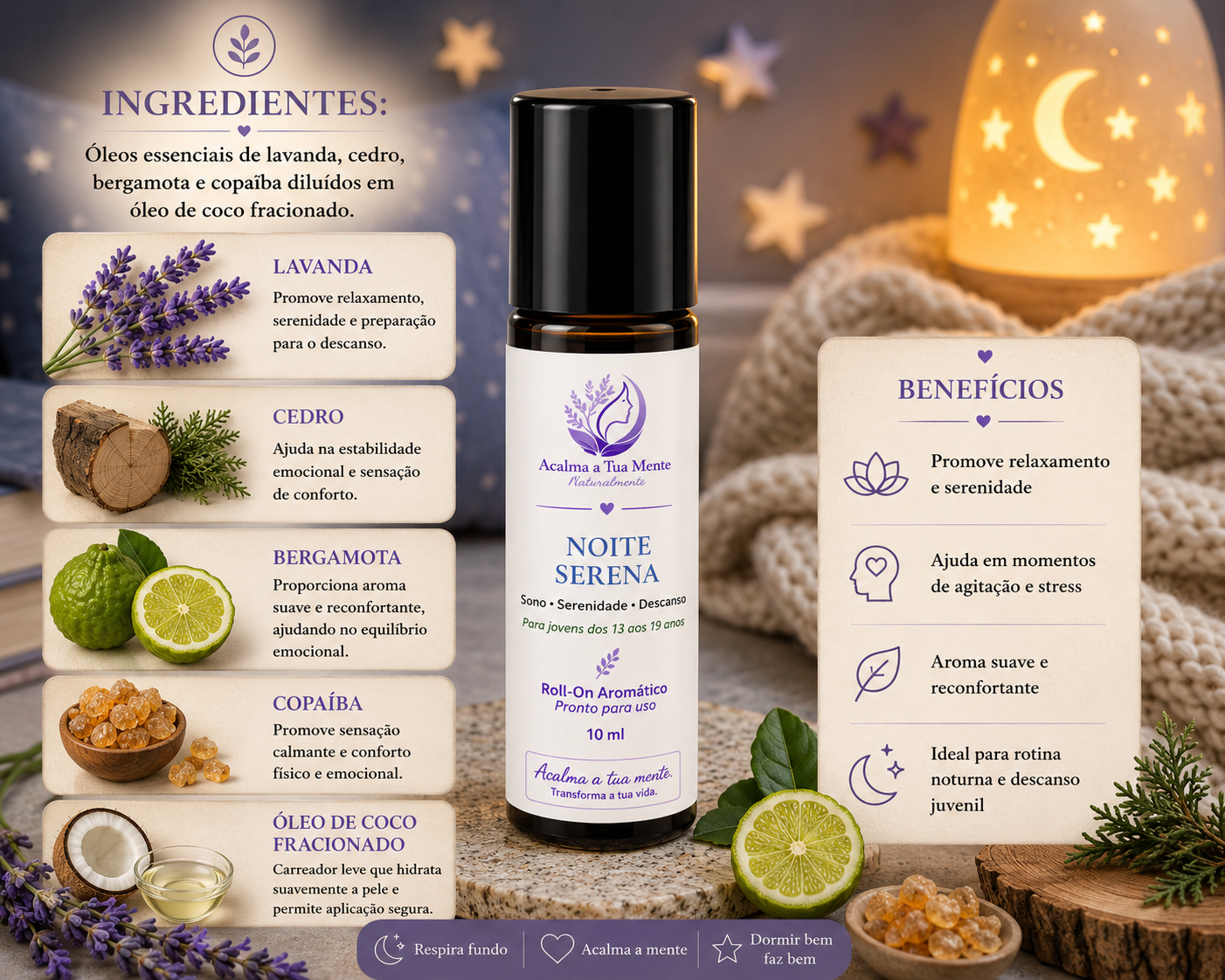 Noite Serena | Roll-On Aromático Jovem 10 ml