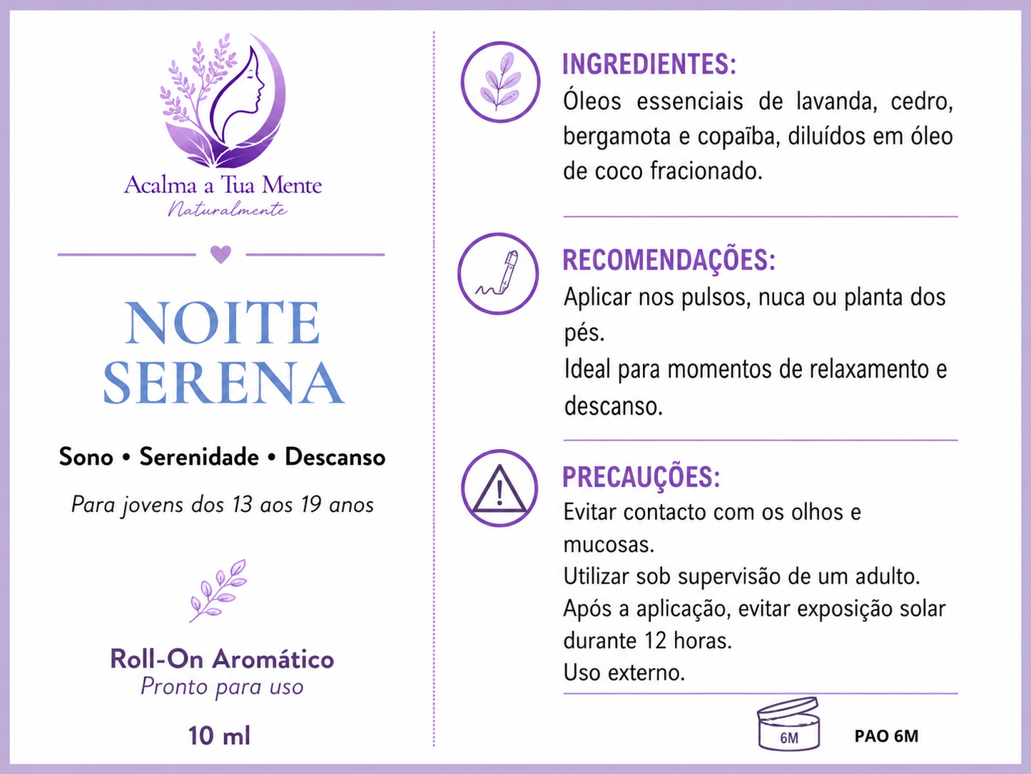 Noite Serena | Roll-On Aromático Jovem 10 ml