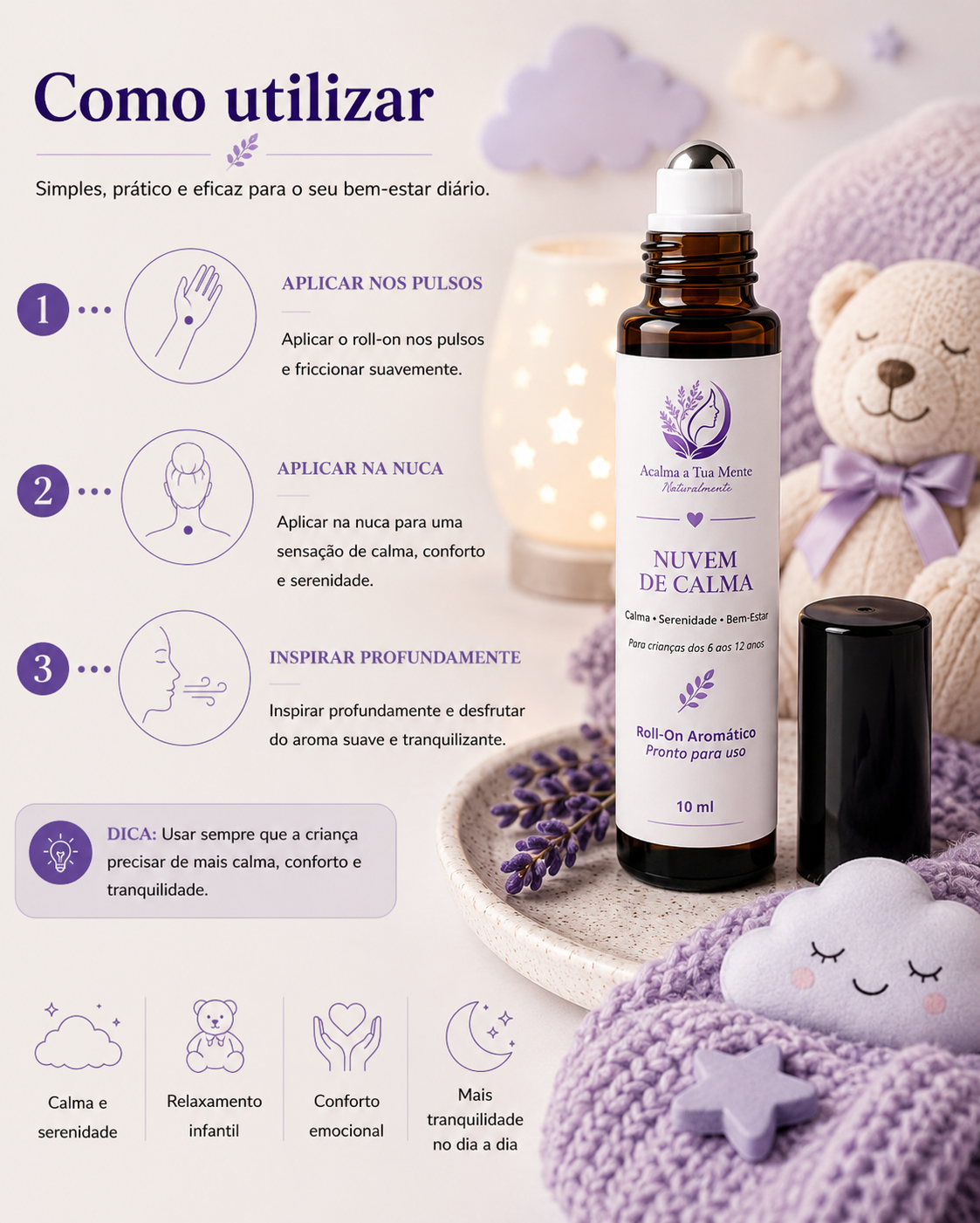 Nuvem de Calma | Roll-On Aromático Infantil 10 ml