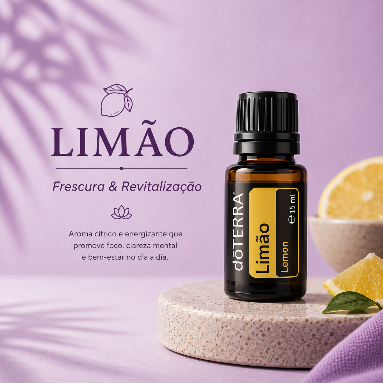 Limão dōTERRA | Óleo Essencial Cítrico & Frescura Natural 15 ml - ACALMA A TUA MENTE NATURALMENTE - ÓLEOS ESSENCIAIS E TERAPIAS