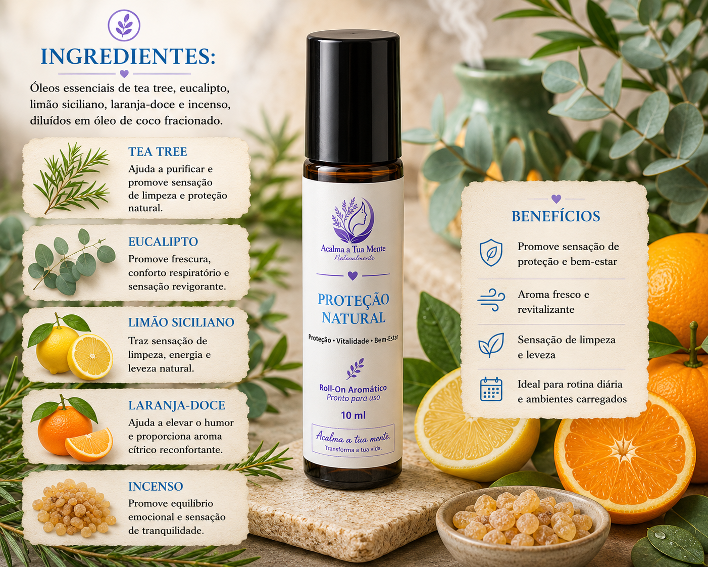 Proteção Natural | Roll-On Aromático Natural 10 ml