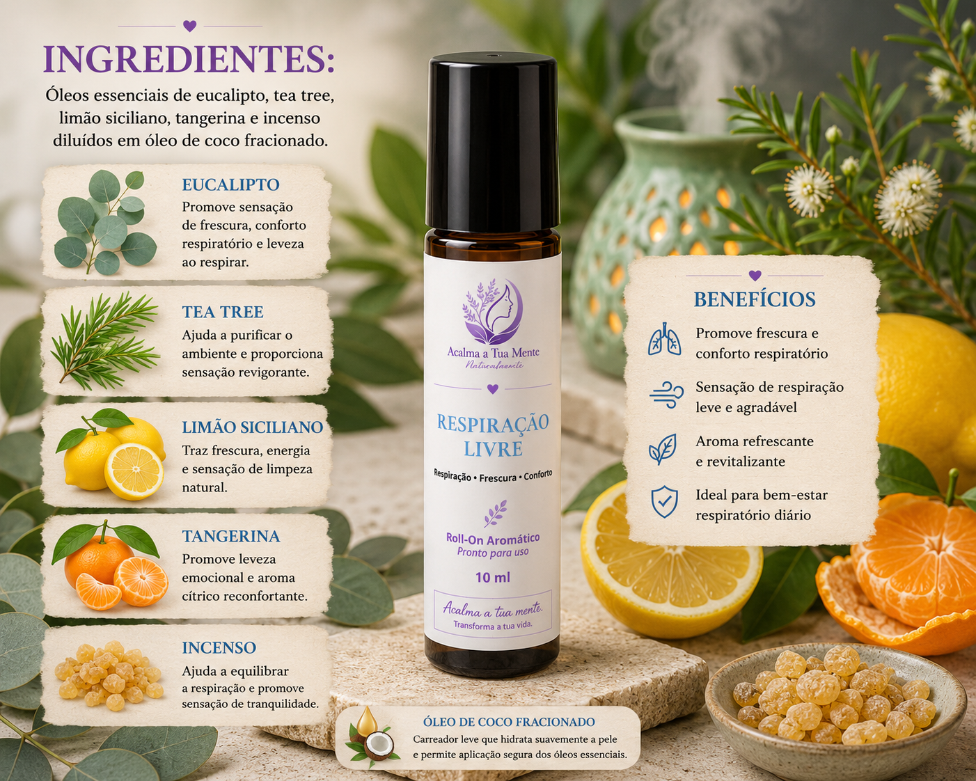 Respiração Livre | Roll-On Aromático Natural 10 ml
