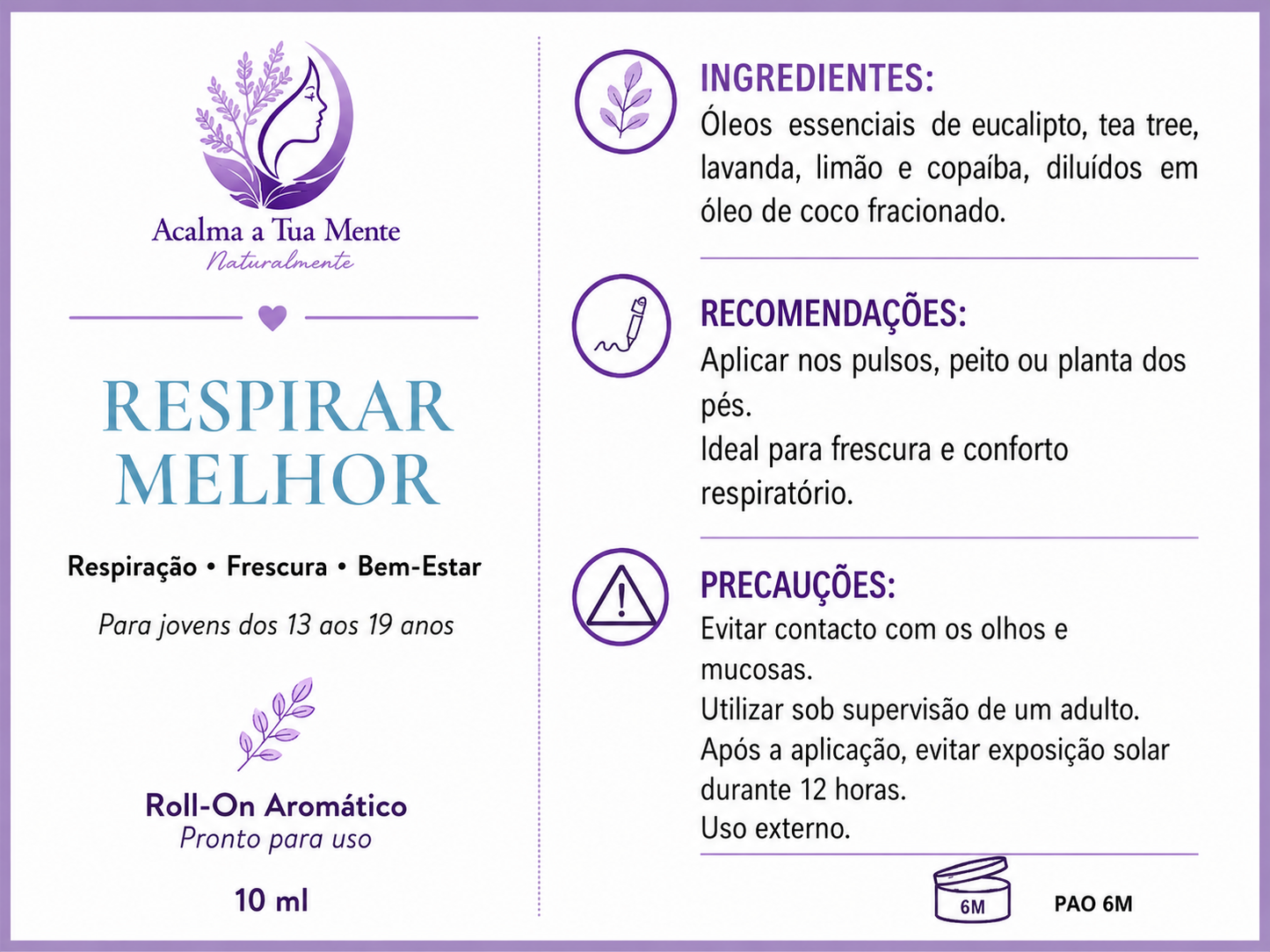 Respirar Melhor | Roll-On Aromático Jovem 10 ml